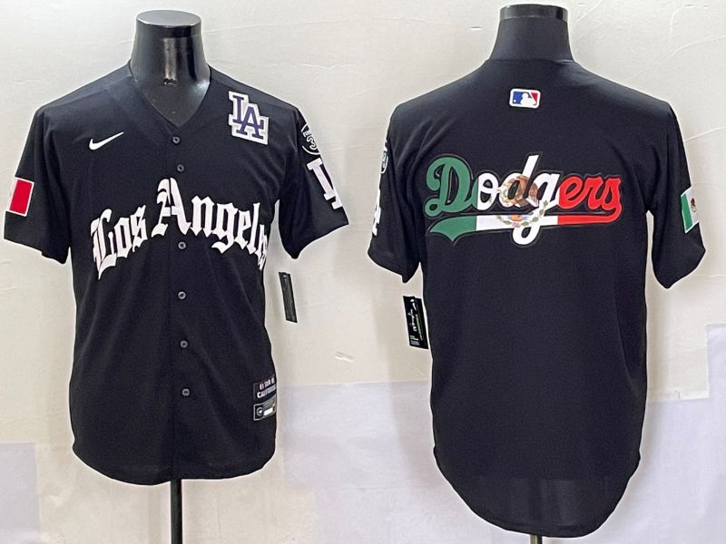 Men Los Angeles Dodgers Blank Black Five generations Joint Name 2025 Nike MLB Jersey style 14->los angeles dodgers->MLB Jersey